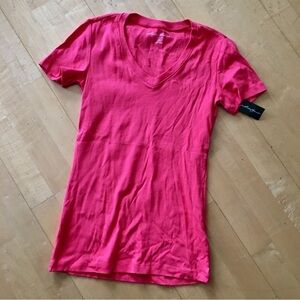 Eddie Bauer 100% Cotton V-Neck Tee, Orange, Size XS